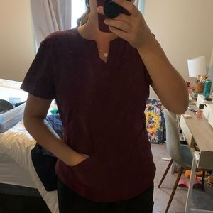 Burgundy Excel scrub top